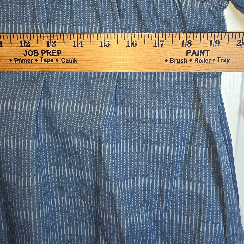 Francescas Harper Chambray‎ Pullover 3/4 Sleeve Blouse Sz Large Blue - Picture 9 of 9